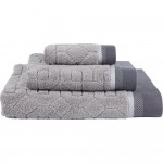 Le Jacquard Francais Marqueterie Towels - Felt Grey