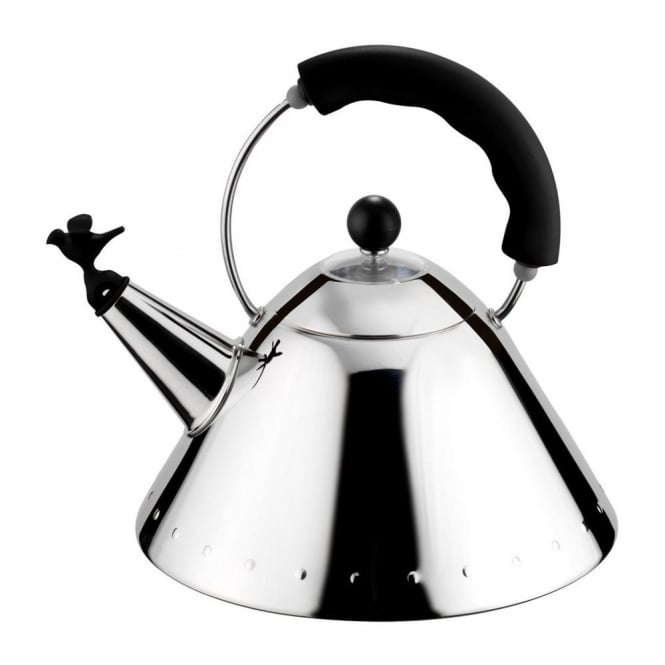 Alessi 9093 Michael Grave Bird Whistle Hob Kettle | Black