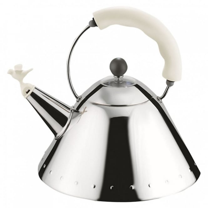 Alessi 9093 Michael Graves Bird Whistle Hob Kettle | White/Ivory