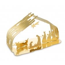 Bark Christmas Crib Nativity Scene - Gold Plated Steel
