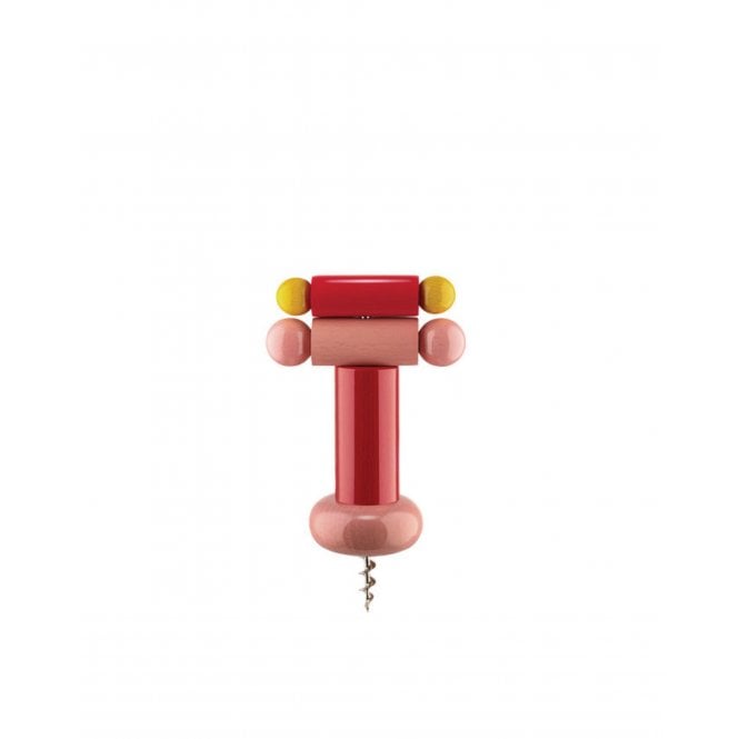 Alessi Beech Corkscrew - Red, Yellow & Pink