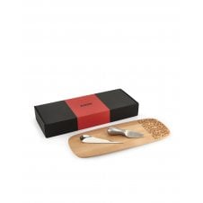 & Cheese Beech Wood Serving Board & Knife Gift Set