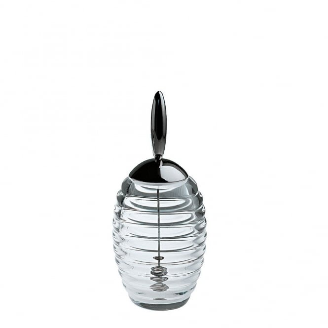 Alessi Crystal Honey Pot and Honey Dipper