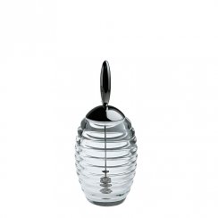 Crystal Honey Pot and Honey Dipper