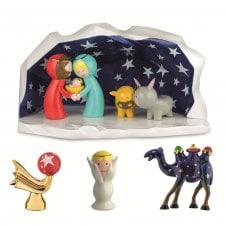 Happy Eternity Baby Nativity Set | Crib with Set of 3 Figurines