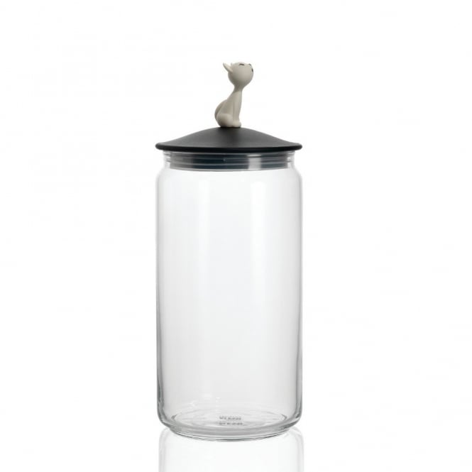 Alessi Mio Cat Food Jar - Black