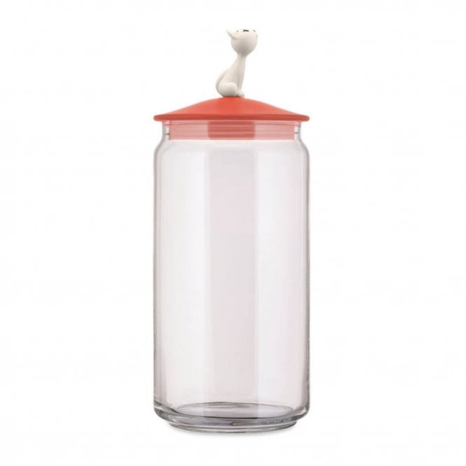 Alessi Mio Cat Food Jar - Red Orange