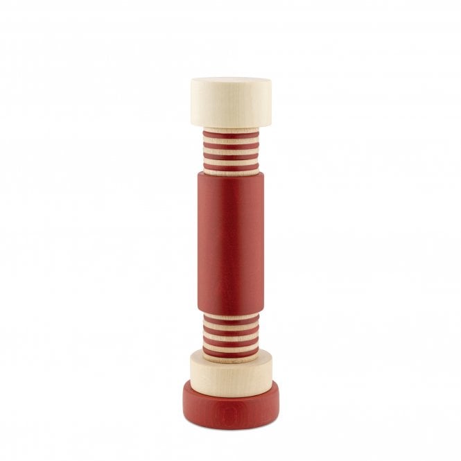 Alessi Twergi Beech Wood Salt Pepper & Spice Grinder | Red | MP0215 1