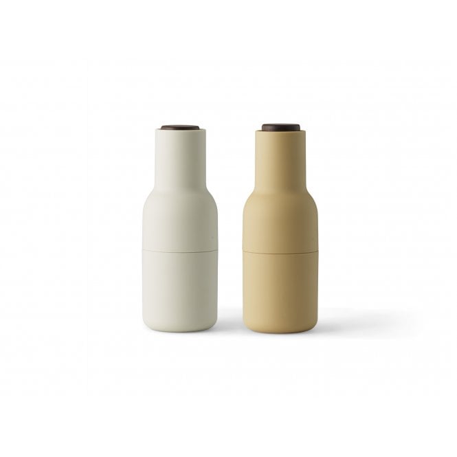 Audo Copenhagen Bottle Grinders | Barley & Beige | Walnut Top | Set of 2