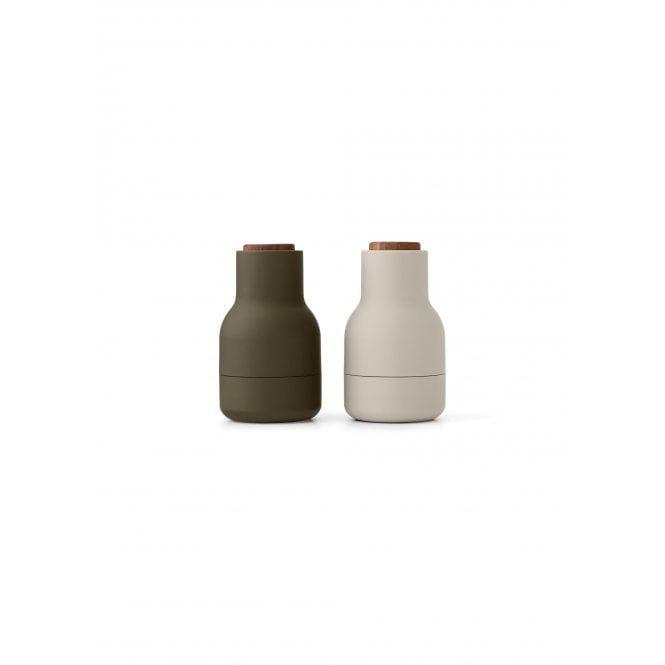 Audo Copenhagen Bottle Grinders | Small | 11.5cm | Hunting Green/Beige | Walnut Lid
