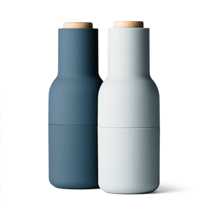 Audo Copenhagen Bottle Grinders with Beech Top | Set of 2 | Blues