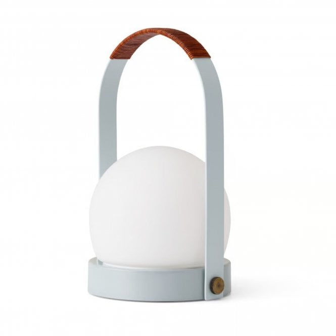 Audo Copenhagen Carrie LED Portable Indoor/Outdoor Table Lamp | Leather Handle | Linen Blue