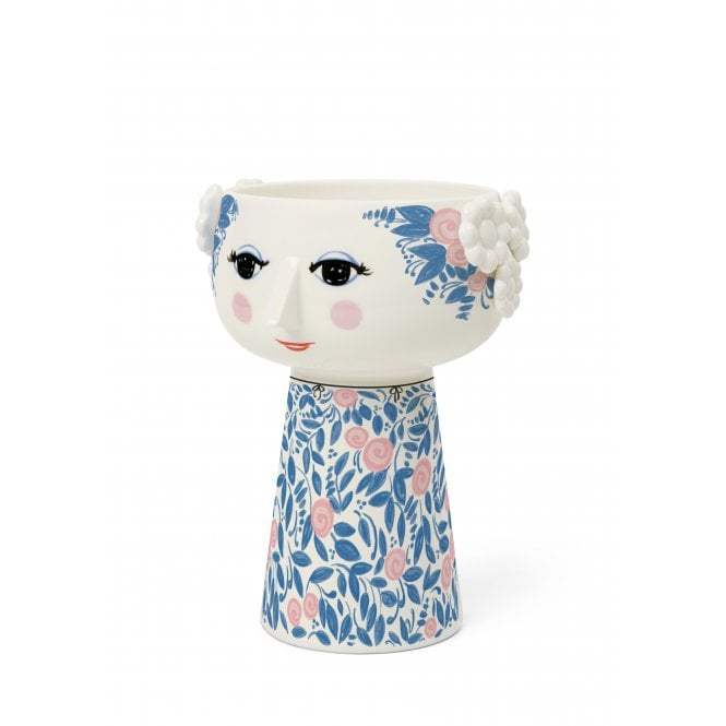 Bjorn Wiinblad Eva Vase | Blue/Rose | 18.5cm