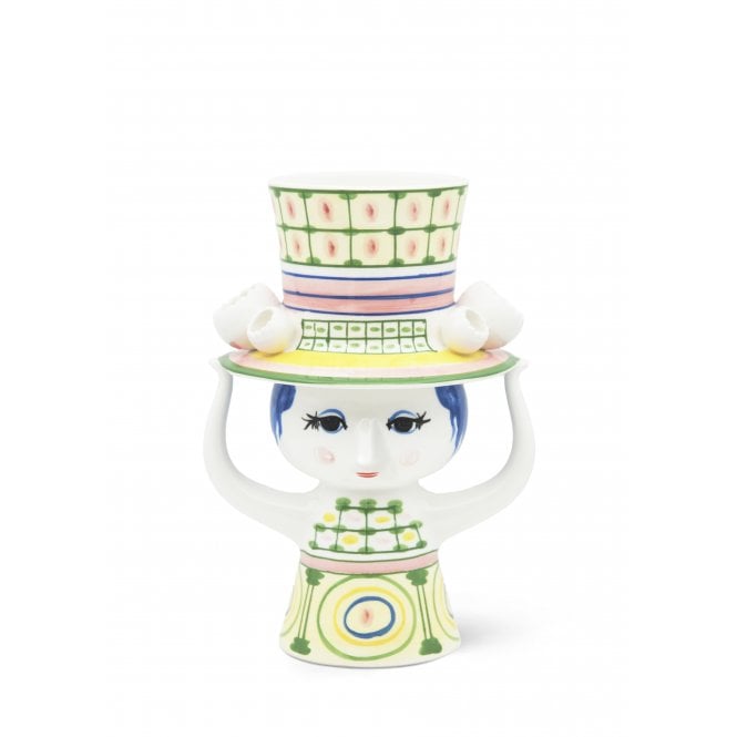 Bjorn Wiinblad Lady with Hat Vase | H 24.5cm | Green