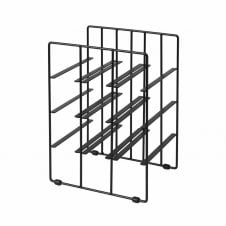 Black Pilare Stainless Steel Wine Rack - 9 Bottles