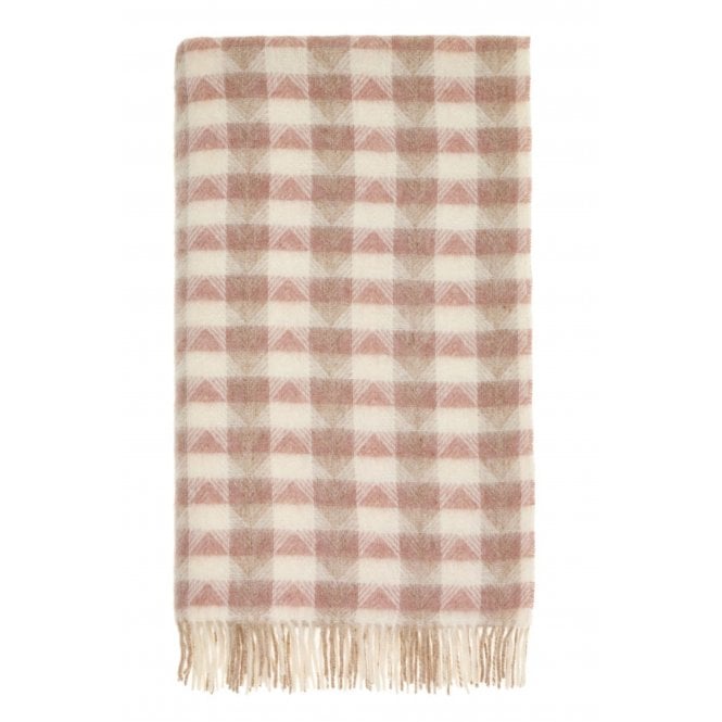 Bronte By Moon British Lambswool Throw | Chevron | Pink