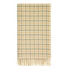 British Lambswool Throw | Gingham | Buttercup & Sage