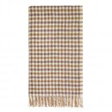 British Lambswool Throw | Gingham | Natural