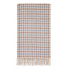 British Lambswool Throw | Gingham | Sky Blue & Pink