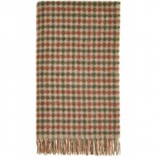 British Lambswool Throw | Gingham | Terracotta & Green