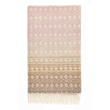 British Lambswool Throw | Ombre Diamond | Silver &  Pink