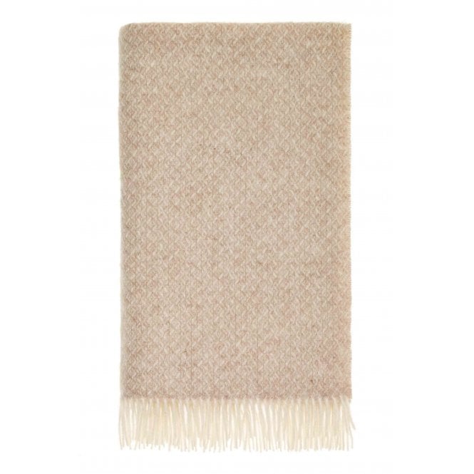 Bronte By Moon British Lambswool Throw | Spiral | Natural