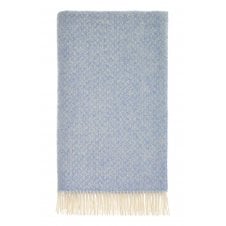 British Lambswool Throw | Spiral | Sky Blue