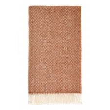 British Lambswool Throw | Spiral | Terracotta