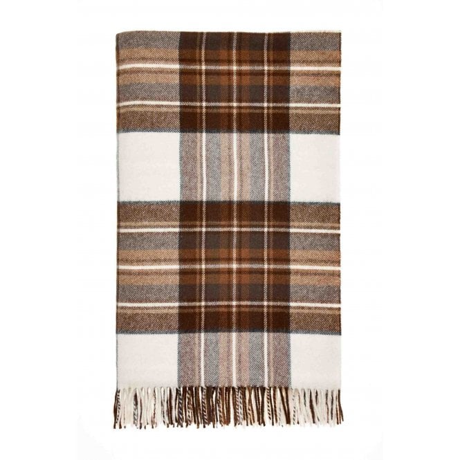 Bronte By Moon Dress Stewart Tartan Lambswool Throw | Natural