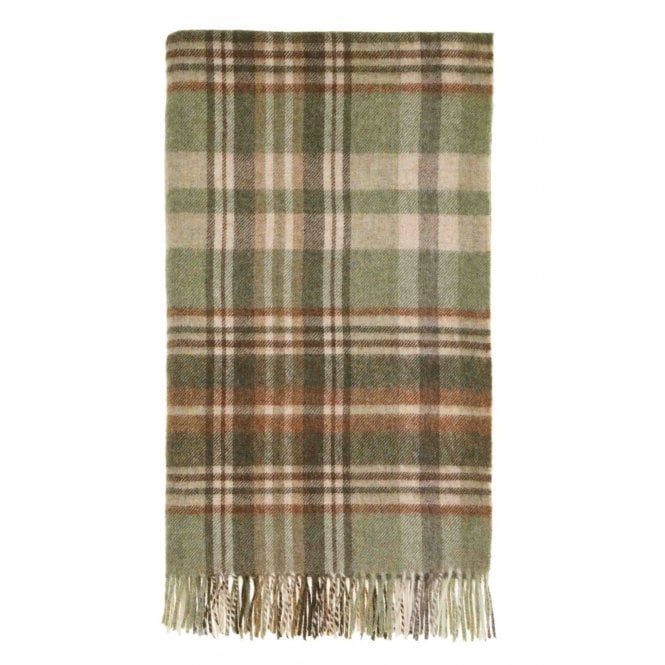 Bronte By Moon Glen Coe Throw | Pure New Wool | Sage Green