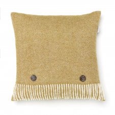 Gold Herringbone Merino Lambswool Cushion