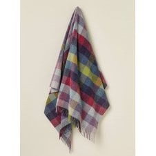 Harlequin Check Pure New Wool Throw | Moorland