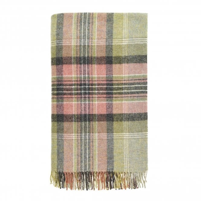 Bronte By Moon Kintyre Check Pure New Wool Throw | Green