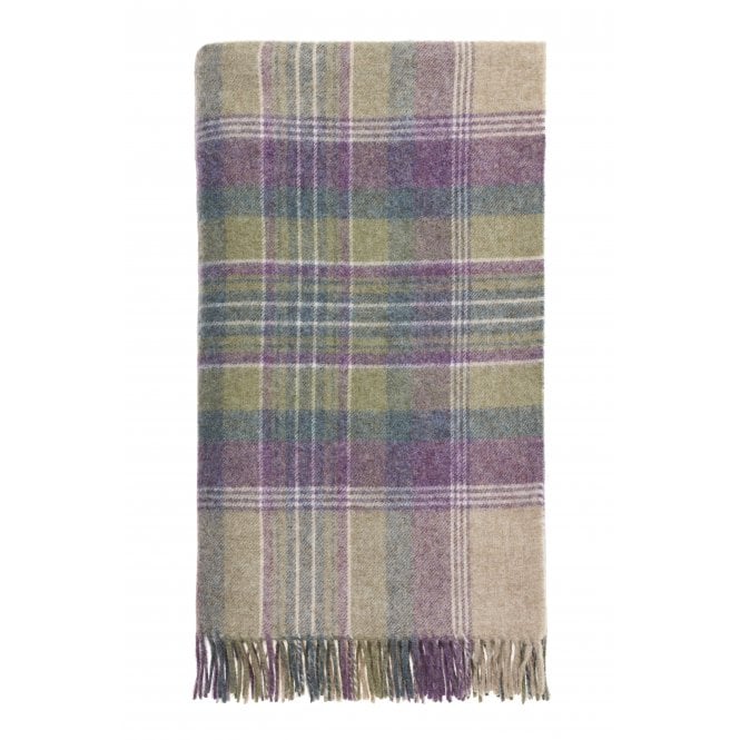 Buy Bronte Kintyre Check Wool Throw | Heather | Black by Design