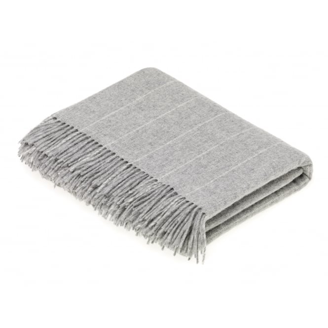 Bronte By Moon Luxury Lambswool Pinstripe Throw | Grey