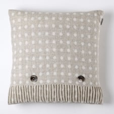 Luxury Merino Lambswool Spot Cushion - Beige