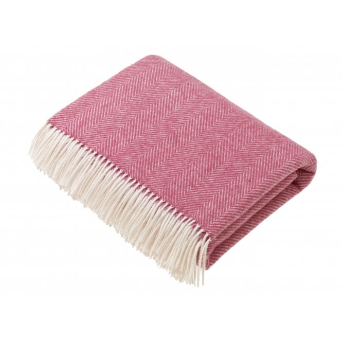 Bronte By Moon Merino Lambswool Herringbone Throw - Cerise Pink
