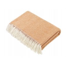 Merino Lambswool Herringbone Throw - Saffron