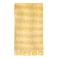 Merino Lambswool Houndstooth Throw | Buttercup & White