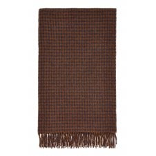 Merino Lambswool Houndstooth Throw | Navy & Rust