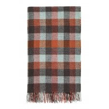 Merino Lambswool Patchwork Throw | Aqua/Rust