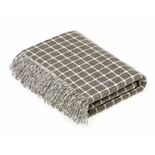Merino Lambswool Throw | Athens Check | Slate
