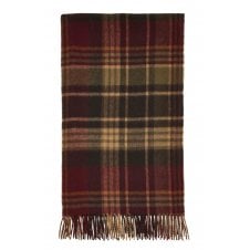 Merino Lambswool Throw | Estate Plaid | Burgundy