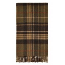Merino Lambswool Throw | Estate Plaid | Olive