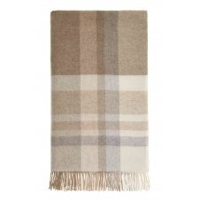  Merino Lambswool Throw | Modern Check | Natural