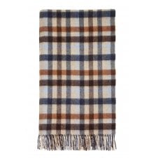 Merino Lambswool Throw | Multi Plaid | Navy & Rust