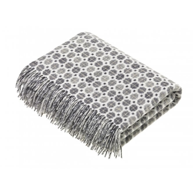 Bronte By Moon Milan Luxury Merino Lambswool Throw - Grey