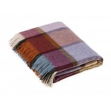 Patley Check Throw | Merino Wool | Damson