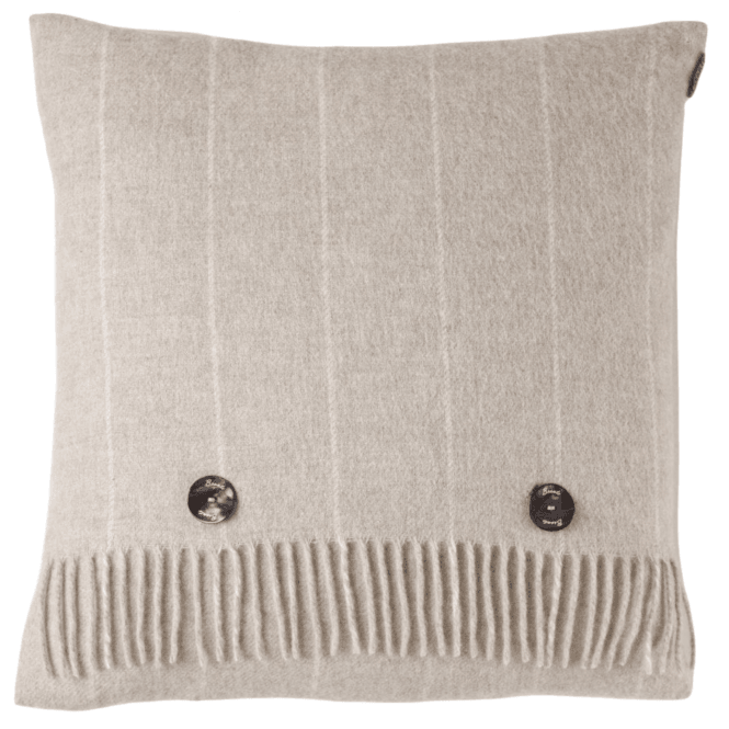 Bronte By Moon Pinstripe Luxury Merino Lambswool Cushion - Beige
