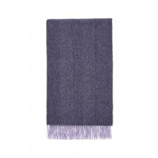 Pure New Wool Herringbone Throw | Blackcurrant